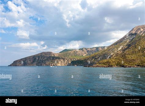 Vulcano Insel Vom Meer Aus Gesehen Äolische Inseln Italien
