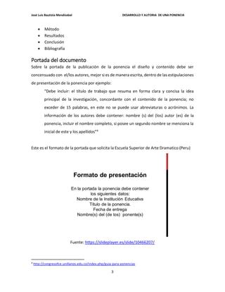 Desarrollo De Una Ponencia Y Derechos De Autoria PDF