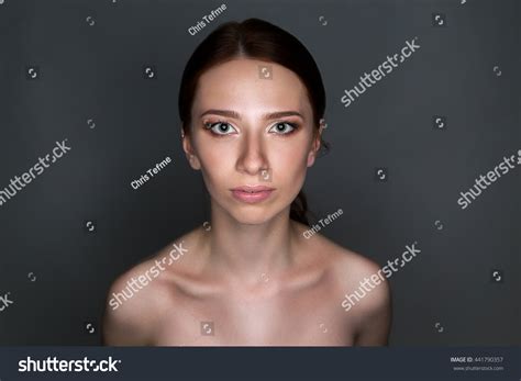 Brunette Woman Nude Shoulders Stock Photo Shutterstock