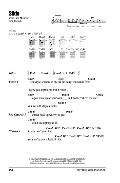 Slide By Goo Goo Dolls Guitar Chords Lyrics Guitar Instructor