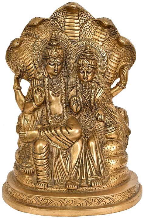 Aona Brass Shri Lakshmi Narayan Idol On Anant Nag Anant Shayan Brass