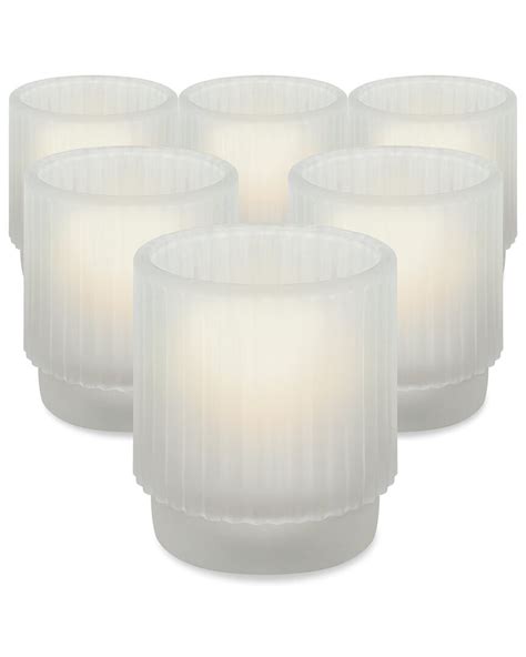 Buy Kate Aspen Set Of 6 Ribbed Frosted Glass Votive Candle Holders