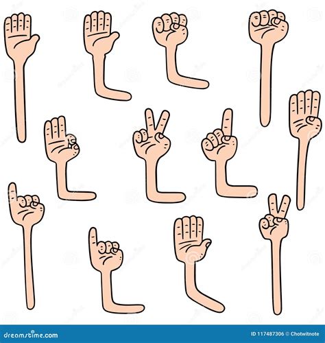 Vector Set Of Cartoon Arm Stock Vector Illustration Of Palm 117487306