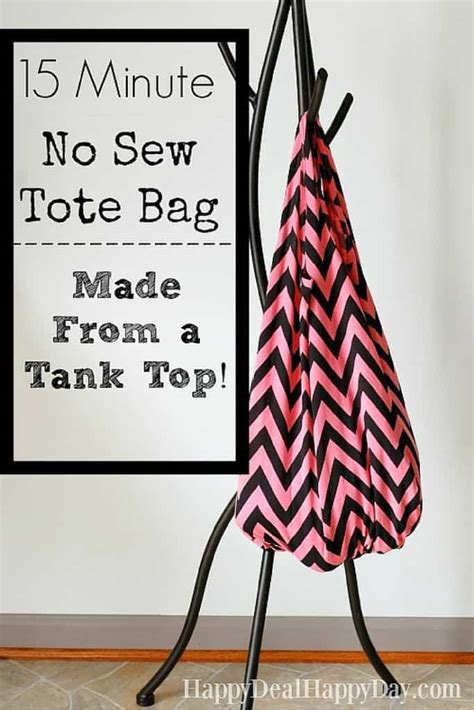 15 Minute Diy Tote Bag No Sew For Beginners Happy Deal Happy Day