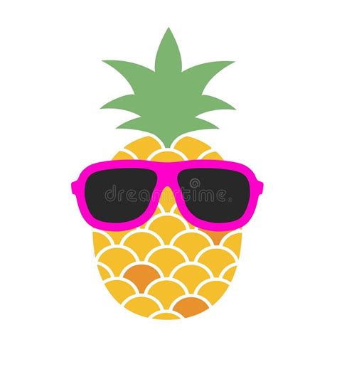 Pineapple With Sunglasses Fun Illustration Stock Vector Illustration Of Cartoon Object