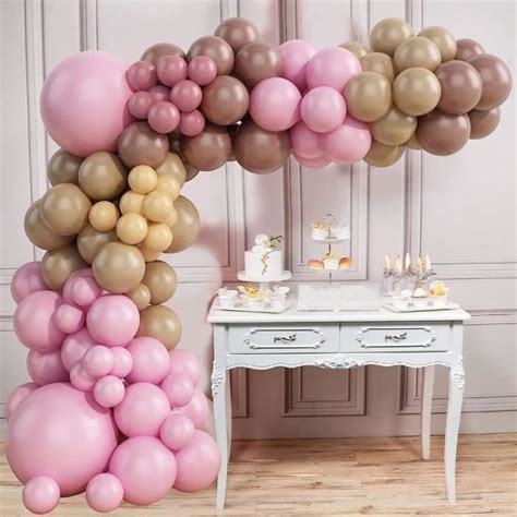 Lot De Ballons Blush En Latex Nude Abricot Marron Macaron Rose