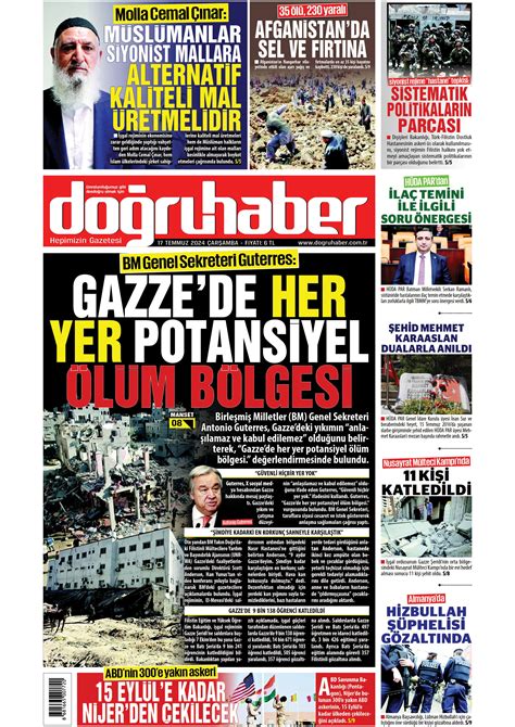 Do Ru Haber Gazetesi Temmuz Ar Amba G N Man Eti