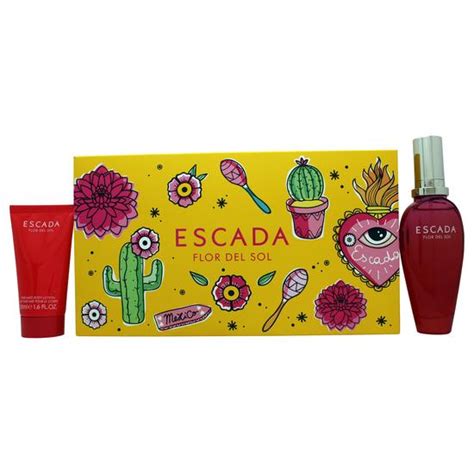 Escada Flor Del Sol Gift Set 50ml Eau De Toilette 50ml Body Lotion Bag