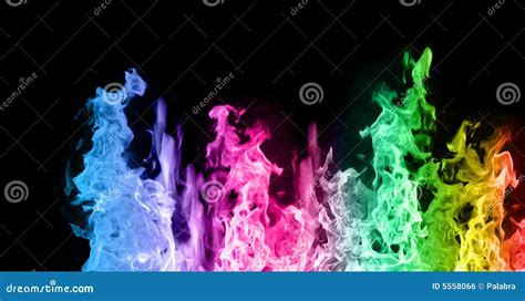 Colored flames stock photo. Image of fireplace, hell, blazing - 5558066