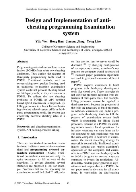 Pdf Design And Implementation Of Anti Cheating Programming Examination System