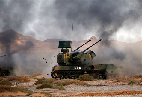 Artillerymen Fire Anti Aircraft Gun System Ministry Of National Defense