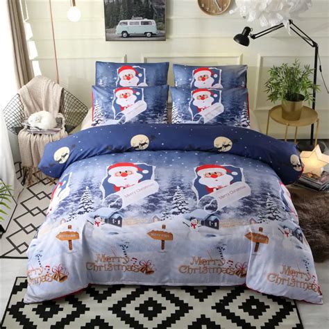 Buy 2018 Christmas Bedding Set Santa Claus Pattern Bed