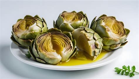 Premium Photo Appetizer Artichoke Hearts Pickled In Olive Oil With