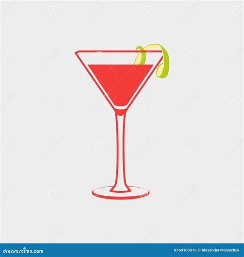 Cocktail Cosmopolitan Glass Design Stock Vector - Illustration of fresh ...