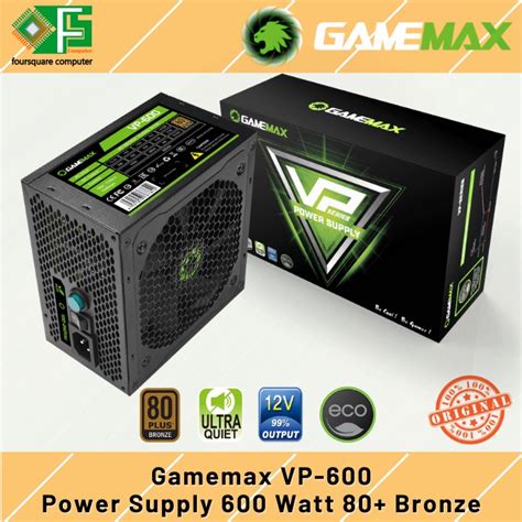 Jual Psu 600 Watt 80 Bronze Gamemax Vp 600 Power Supply 600w 80 Plus Shopee Indonesia