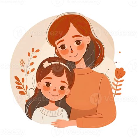 Madre Y Hija Dibujos Animados Png