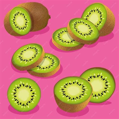 Premium Vector Nz Kiwi Fruit Juicy Sliced Fruit