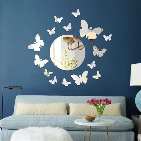 Pieces Butterfly D Acrylic Mirror Wall Decor Stickers Mm Thick