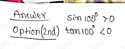 solved  signs  sin   tan