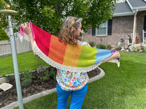 Rainbow Bridge Shawl knitting digital pattern