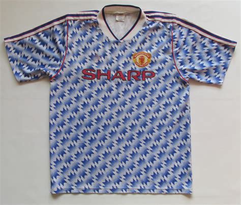 Manchester United Extérieur Maillot de foot 1990 1992 Sponsored by Sharp