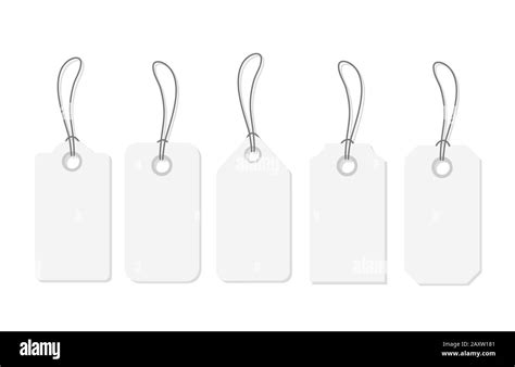 Mockup And Template For Paper Price Tag Set Of Blank White Tags With