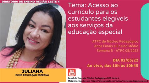 NPE Leste 4 ATPC 05 2022 Anos Finais e Ensino Médio Dia 02 05