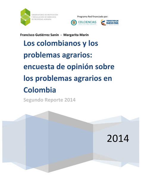 PDF Los Colombianos Y Los Problemas Agrarios Encuesta De PDF