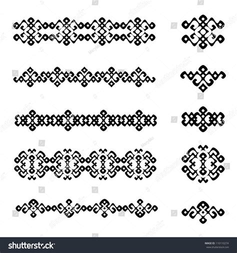 A Set Of Black And White Geometric Designs 14. Vector Illustration ...