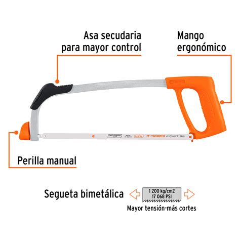 Ficha Tecnica Arco 12 Profesional Tubular De Acero Para Segueta Truper