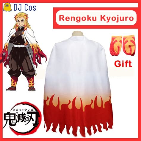 Anime Demon Slayer Rengoku Kyojuro Cosplay Kimono Capa Uniforme Kimetsu