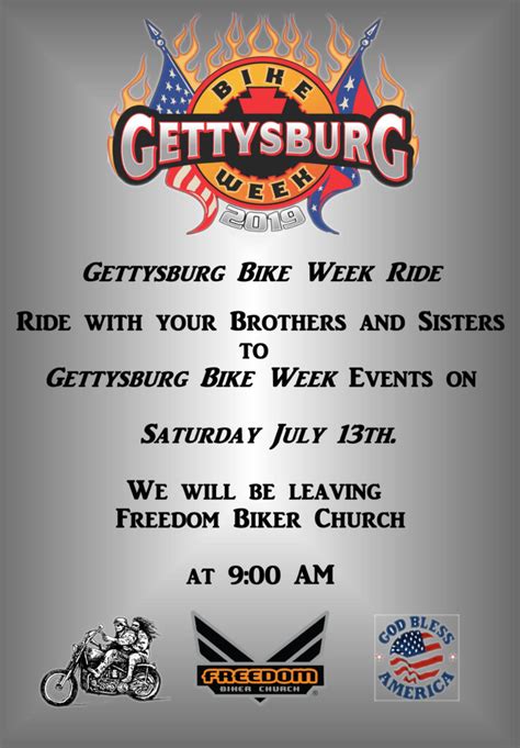 Gettysburg Bike Week Ride – Freedom Biker Church, York Pa