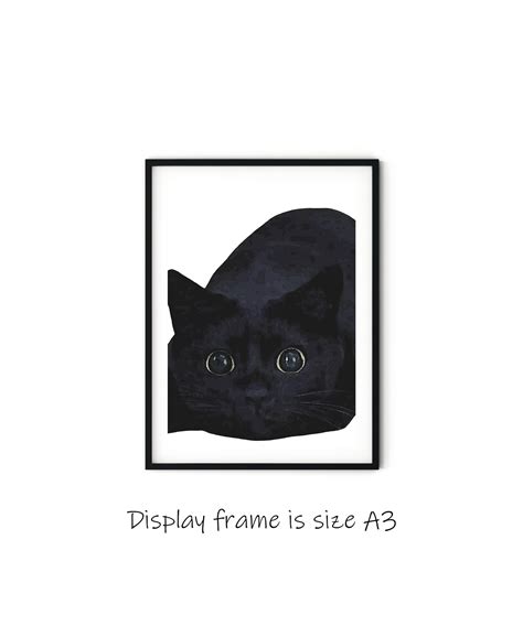 Black Cat Print Wall Art Poster Art Print Cat Print Wall Etsy Uk