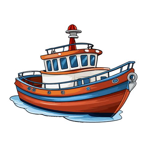 Boat In Cartoon Style Boat Sticker 26158985 PNG