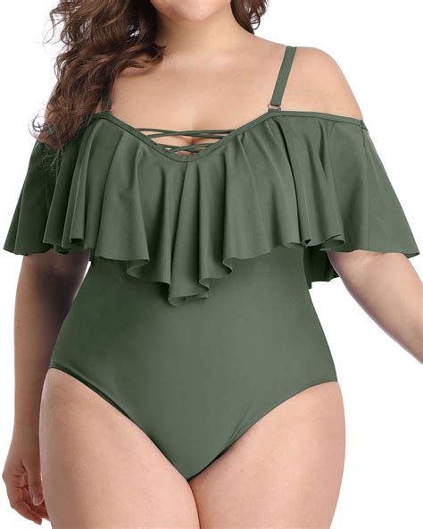 Daci Daci Plus Size Off Shoulder One Piece Swimsuits For Women