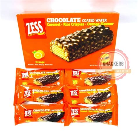 6 Pcs Zess Chocolate Coated Wafer Caramel Rice Crispies Orange Flavor