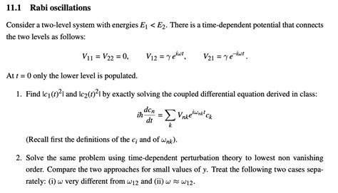 Solved 111 Rabi Oscillations