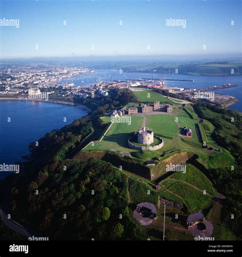 Pendennis Castle Falmouth Cornwall UK aerial view Stock Photo - Alamy