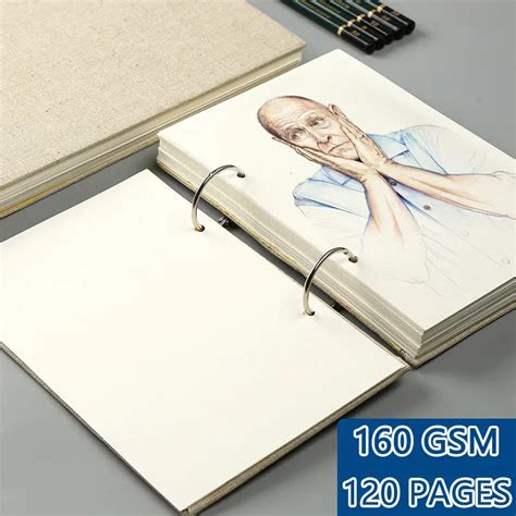 Wholesale Vintage Spiral Sketchbook With Linen Hard Cover 120 Pages ...