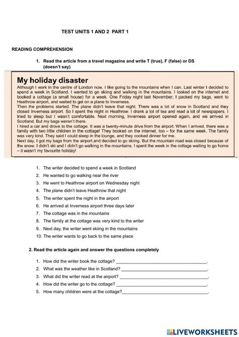 tets activity  worksheets