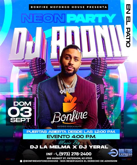 Neon Party Dj Adoni Tickets Boletosexpress