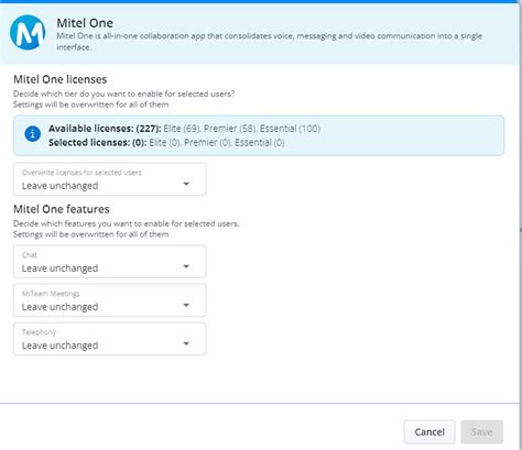 Assigning Mitel One Licenses To Users