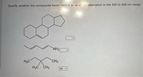 Solved Specify whether the compounds below have a 7- UV | Chegg.com 