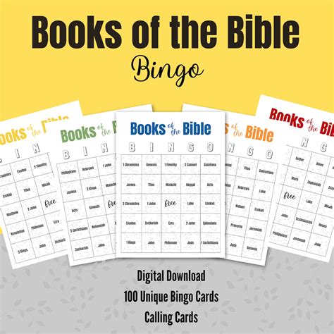 Books Of The Bible Bingo Books Of The Bible Game Sunday School Bingo