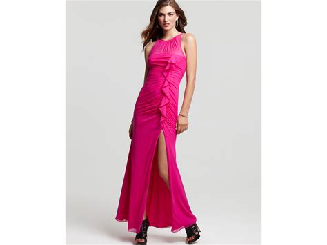 Jill Stuart Dress Gown Stretch Silk In Pink Hot Pink Lyst