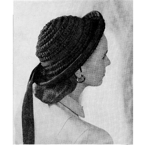 1940s Crochet Hat Pattern Vintage 40s Womens Rolled Brim Sailor Hat