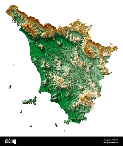 Toscana Tuscany A Region Of Italy Detailed D Rendering Of A Shaded