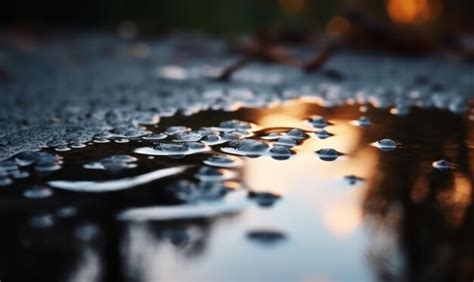 Un Primer Plano De Gotas De Agua Sobre Una Superficie Negra Con La