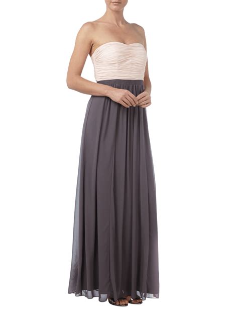 Jake S Cocktail Two Tone Abendkleid Mit Plisseefalten Schlamm Online