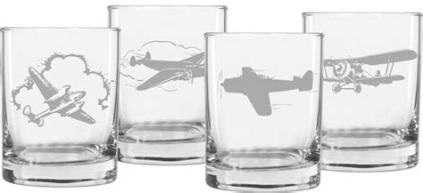 Aviation Whiskey Glasses Airplane Glass T For Pilot Etsy